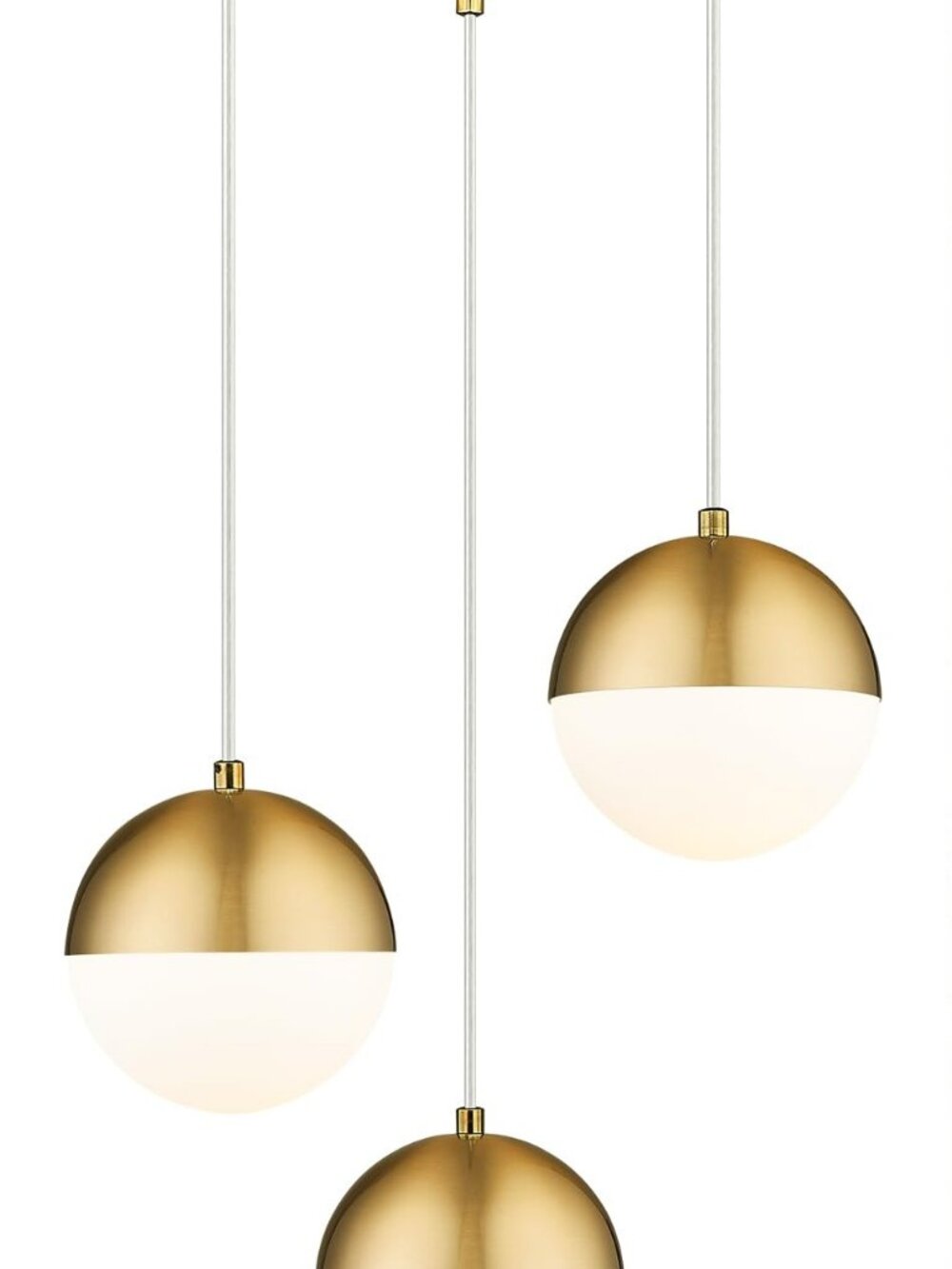 Brushed Gold 3-Light Pendant with Glass Shade